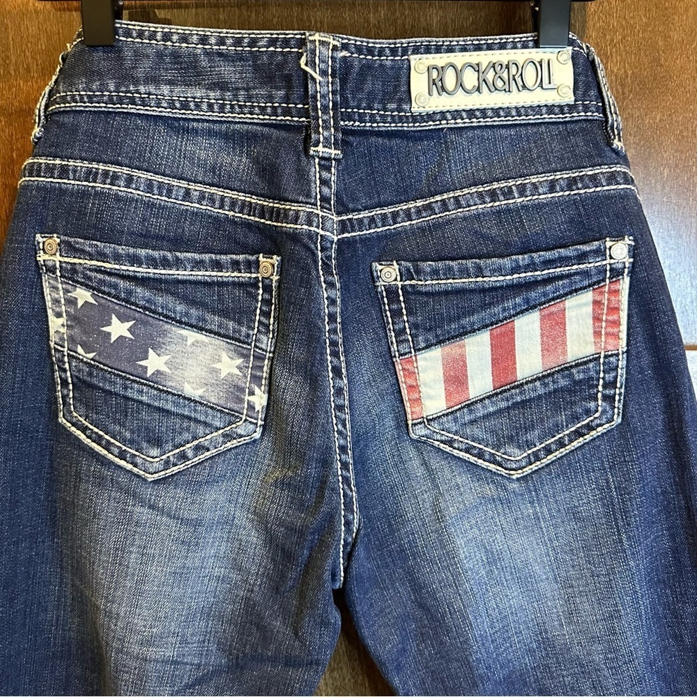 Rock & Roll Women's Dark Blue Boyfriend Jeans - Picture 6 of 6